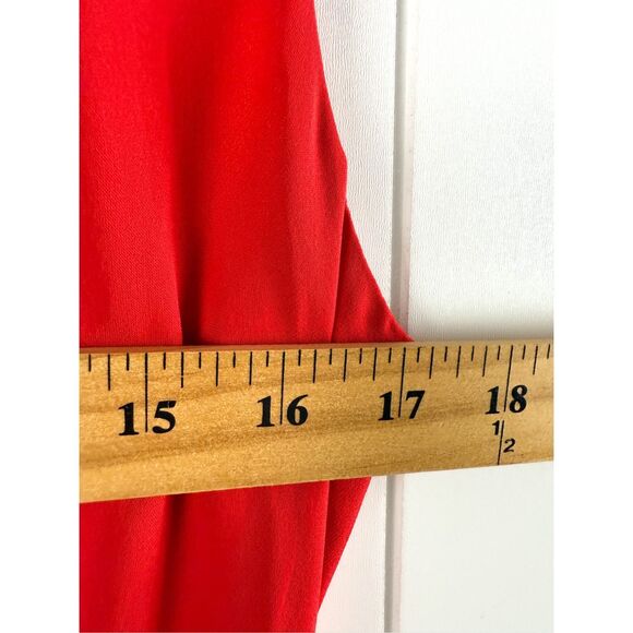 Parker Red Silk Matilda Sleeveless Tiered Dress Size M Valentines  $288 - Picture 5 of 11